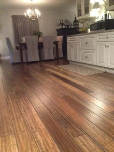 the kitchen is clean and ready to be used as a dining room or living room