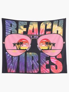 Beach Vibes Summer Fun Artwork Tapestry by Pamela Arsena Summer Wall Decor, Fun Artwork, Wall Decorations, Beach Vibes, Beach Vibe, Cool Artwork, Wall Hangings