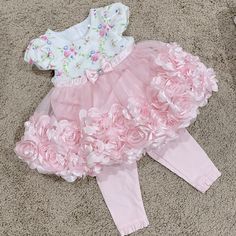 Nwt Baby Girl Dress W/ Pants - Size 6-9 Months. Perfect Girly Outfit Complete With Flowers And Frills! Purchased From Von Maur. Girl Easter Dress, Toddler Formal Dresses, American Flag Kids, Girly Outfit, Girls Easter Dresses, Von Maur, Easter Girl