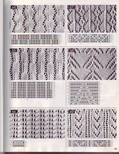 an old knitting pattern with many different stitches