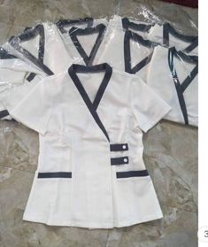 Salon Uniform, Spa Uniform, Grey Trim, My Side, Backyard Design, Logo Embroidery