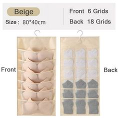 1. Keep your closet tidy and well-organized with this multifunctional hanging mesh bag. With 36 grids on one side and 30 grids on the other, you can easily separate and store your underwear, socks, and bras. 2. Made from durable non-woven fabric, this double-side organizer is perfect for keeping your clothing and accessories neatly divided and easily accessible. 3. Say goodbye to messy drawers and cluttered closets with this versatile clothes divider case. The 24-grid design is ideal for storing Wire Closet Shelving, Bra Storage, Clothes Dividers, Hanging Wardrobe, Sock Storage, Closet Rods, Portable Closet, Hanging Closet, Storage Closet Organization