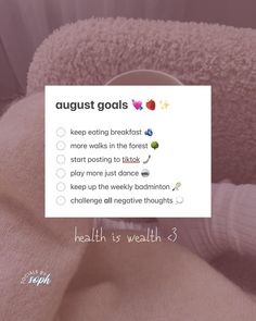 a person is holding a teddy bear with the caption'august goals'on it