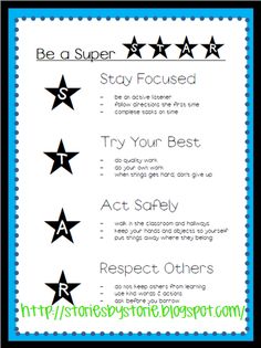 a poster with five stars and the words be a super focused