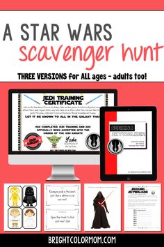 a star wars scavenger hunt with instructions for all ages - adults to learn