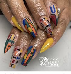 Nails For Africa, African Nails Design Black Women, Bhm Nails, African Nail Art Design, Juneteenth Nails, African Nails, Do It Yourself Nails, Fly Nails, Christmas Nail Stickers