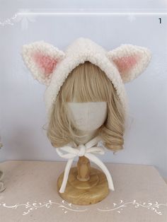 This price is for a hat only. Pink Cat Ears Hat For Winter, Pink Winter Hat With Cat Ears, Casual Warm Cat Ears Hat, Casual Warm Hat With Cat Ears, Casual One Size Hats With Ears, Cute Warm Hats One Size, Adjustable Warm Hat With Cat Ears, Winter Hats With Ears, One Size Fits Most, Cute Brimmed Winter Bonnet