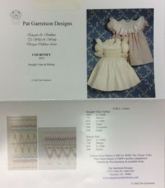 PAT GARRETSON SMOCKING PLATE #035 COURTNEY STRAIGHT YOKE OR BISHOP SMOKE FREE ENVIRONMENT Smocking Plates, Free Items, Dress Pattern, Pink Dress, Smocking, Ruffle Blouse, Free Shipping, Best Deals, Pattern