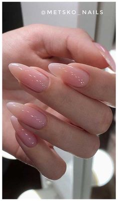 Almond Nails Neutral, Acrylic Nails Almond Shape, Nails Neutral, Almond Acrylic Nails