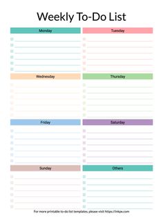 the printable weekly to do list