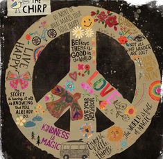 a peace sign with the words life is love it's all in different languages