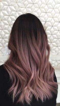 Pinkish Brown Hair, Hair Colour Trends, Hair Dye Videos, Baylage Hair, Pink Ombre Hair, Purple Ombre Hair, Plum Hair