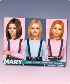 Sims 4 Hairstyle CC: Mary Hairstyle for Kids