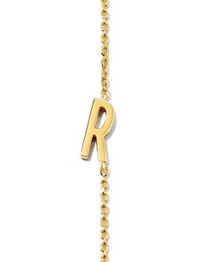 Because your everyday look should include something personal. Choose the initial of someone you love or gift your own initial to someone special. Either way, the contemporary Letter R Inline Initial Necklace in 18k Gold Vermeil is a timeless sentiment for all who wear it. Modern Yellow Gold Initial Necklace, Modern 14k Yellow Gold Initial Necklace, Modern Yellow Gold Initial Necklace For Everyday, R Necklace, Plating Techniques, Letter R, Demi Fine Jewelry, Kendra Scott, Initial Necklace