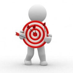 a person holding a target in his hand and pointing it at the center with an arrow