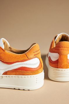 Find ALOHAS Low-top Sneakers on Editorialist. These retro-inspired low-top sneakers by ALOHAS pop with zigzag stitching, suede overlay details, and elevated soles for undisputed comfort and style. Low-Top Sneakers by ALOHAS in Orange, Women's, Size: 36, Leather/Rubber/Suede Orange Sneakers Women, Orange Sneakers Outfit Women, Tie Styling, Sneaker Outfits Women, Orange Sneakers, Funky Shoes, Orange Shoes, Tie Styles, Orange Fashion