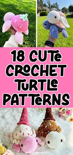 You'll adore these 18 cute crochet turtle patterns, including charming strawberry turtles, cozy plushie turtles, vibrant sunflower turtles, crochet ice cream turtles, and more. Free Crochet Patterns For Turtles, Amigurumi Free Pattern Turtle, Simple Crochet Animals Free Patterns, Adorable Crochet Patterns, Crochet Stuffed Animals Free Patterns Beginner, Turtles Crochet, Crochet Large Plushies Pattern Free, Stuffie Crochet Pattern