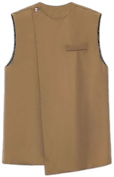 Beige Tank Top For Work, Chic Brown Tank Vest, Brown Sleeveless Tank Top For Layering, Brown Summer Workwear Vest, New O, Spring Summer 2023, Summer 2023, Big Size, Loose Fitting