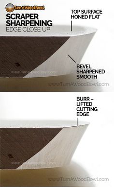 two different types of knife blades with the names below them and labeled on each side