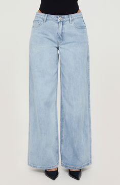 Flaunt vintage vibes in these light-wash nonstretch jeans featuring a low-rise waist and full-length wide legs. 31" inseam; 25" leg opening; 10 1/2" front rise; 14" back rise (size 8) Zip fly with button closure Five-pocket style 70% cotton, 15% viscose, 15% polyester Machine wash, line dry Imported Elegant Jeans, Low Rise Wide Leg Jeans, Jeans Low Rise, Wide Legs, Vintage Vibes, Princess Polly, Wide Leg Jeans, Leg Jeans, Low Rise