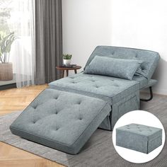 a couch that is sitting on top of a rug