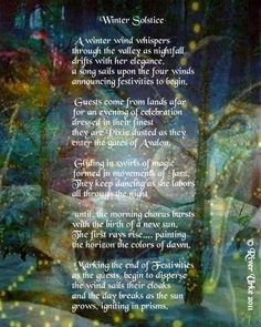 a poem written in the language of winter solstice, with an image of trees and