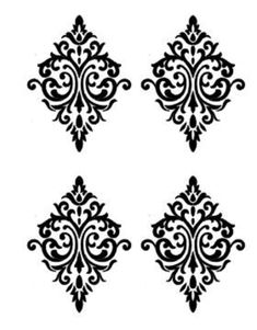 four black and white ornamental designs