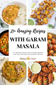 the cover of 21 amazing recipes with garam masala, including chicken and rice