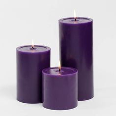 Richland Pillar Candles 4 x4, 4x6 & 4x9 Purple Set of 18 Purple Pillar Candles, Candles Purple, Bouquet Succulent, Candles White, Glass Pillar Candle Holders, Home Weddings, Purple Set, Votive Holder, Candle Vase