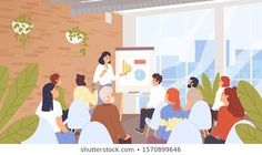 a group of people sitting in front of a whiteboard