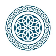 an image of a celtic knot design in blue and white on a white background stock photo