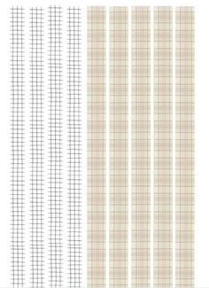 two different plaid patterns, one in beige and the other in white with black lines