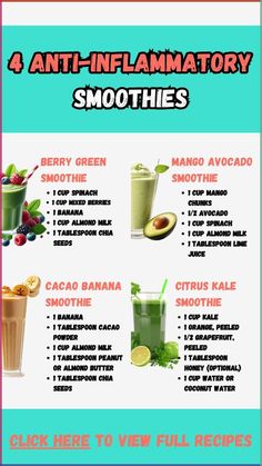 an info sheet describing the health benefits of smoothies