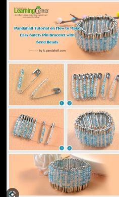 the instructions for how to make an easy beaded bracelet with beads and metal wire