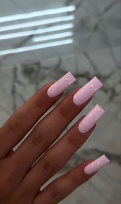 Baby Pink Nails, Long Square Nails, Colored Acrylic Nails, Her Nails, Long Square Acrylic Nails, Fire Nails