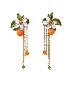 Les Nereides, Jewelry Inspo, Dream Jewelry, Orange Blossom, Chain Earrings, Pretty Jewellery, Piercing Jewelry, Cute Jewelry