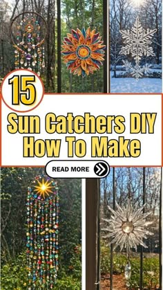 the sun catchers diy how to make book cover is shown in four different pictures