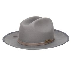 A hat so elevated that it will top off any of your outfit. Classic Cattleman rancher shape with a turn up brim. Soft Wool fabrication and traditional silhouette with a faux suede trim and antique brass detailing around the crown. Features : Brim Size: 3.5" 100% wool Women's one size ( 57 cm, 22.5 inches) Color : Grey Wool felt rancher with wrapped faux suede band and antique brass trim Mens Dress Hats, Outfit Classic, San Diego Hat, Stetson Hat, Brass Trim, Western Cowboy Hats, Facebook Style, Fall Hats, Mens Dress