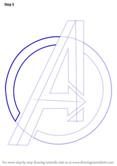 how to draw the avengers symbol step 5