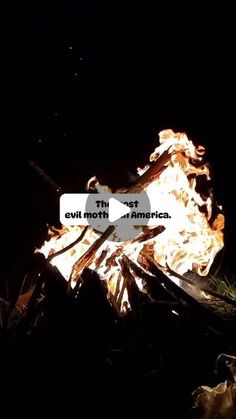 a bonfire with the words, the most evil north america on it's side