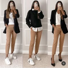 Smart Casual Women, Smart Casual Work Outfit, Office Casual Outfit, Office Outfits Women, Brown Pants