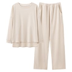 Experience ultimate comfort and style with our Cute Cozy Long Sleepwear PJs Set for Women! Made with 100% cotton, this set features a loose fit and slight stretch for a soft, comfortable feel. Perfect for spring and autumn, it includes pockets and an elastic waistband for convenient wear. Get ready to relax in style! Material: 100% Cotton Fit Type: Loose Fit Stretch: Slight Season: Spring/Autumn Softness: Soft Features: Pockets and Elastic waistband for Comfortable and Convenient wear Cotton Sleepwear For Relaxation In Fall, Cotton Sleepwear For Fall Relaxation, Relaxed Solid Color Sleepwear For Loungewear, Relaxed Solid Sleepwear For Loungewear, Comfortable Soft Relaxed Fit Sleepwear, Soft Relaxed Fit Tops For Loungewear, Comfy Cotton Soft Sleepwear, Cozy Cotton Soft Sleepwear, Solid Cotton Sleepwear For Lounging