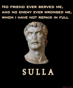 an image of a statue with the words sulla on it's face and in front of a black background