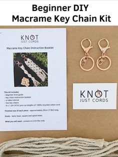 the instructions for making macrame key chain kits