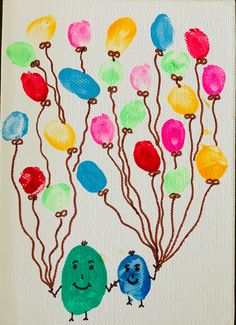 an art project for kids with colorful balloons