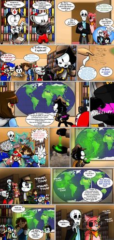 a comic strip with an image of the earth and two people talking to each other