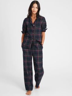 Flannel Pajama Set | Banana Republic Tomboy Pajamas, Paul Smith Menswear, Pajama Set Cotton, Womens Flannel Pajamas, What To Wear Fall, Flannel Pajama Sets, Plaid Pajamas, Tomboy Outfits, Flannel Women