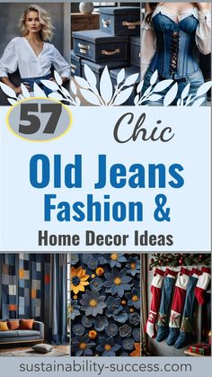 57 Innovative Upcycled Jeans Ideas: Transform Your Old Denim Into Chic Fashion And Home Decor Upcycle Blue Jeans, What To Make With Old Jeans, Upcycle Denim Jeans Diy Projects, Things To Make With Old Jeans, Jeans Makeover Diy, Upcycled Jeans Ideas, Denim Shirt Upcycle, Denim Feathers Diy, Jean Designs Diy