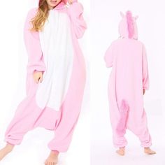 Brand New Magical Unicorn One Piece Pink Pajama Sleepwear. Button Closure, **Missing Interior Tags.*** Sz Xl $45 White Blonde Wig, Colorful Ponytail, Plush Pajama Pants, Unicorn Onesie, Pink Pajama, Extensions Clip In, Pink Onesie, Colored Hair Extensions, Neutral Tops