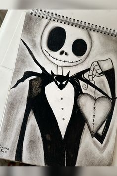 a drawing of jack skellingy from the nightmare before it was finished by someone else